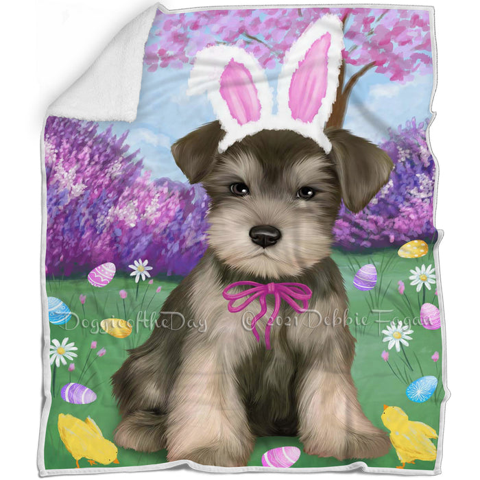 Schnauzer Dog Easter Holiday Blanket BLNKT60051