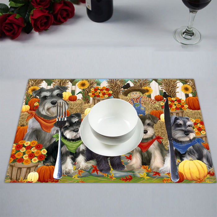 Fall Festive Harvest Time Gathering Schnauzer Dogs Placemat