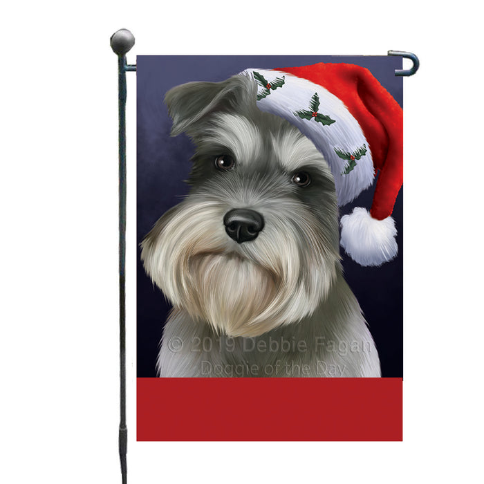 Personalized Christmas Holidays Schnauzer Dog Wearing Santa Hat Portrait Head Custom Garden Flags GFLG-DOTD-A59854