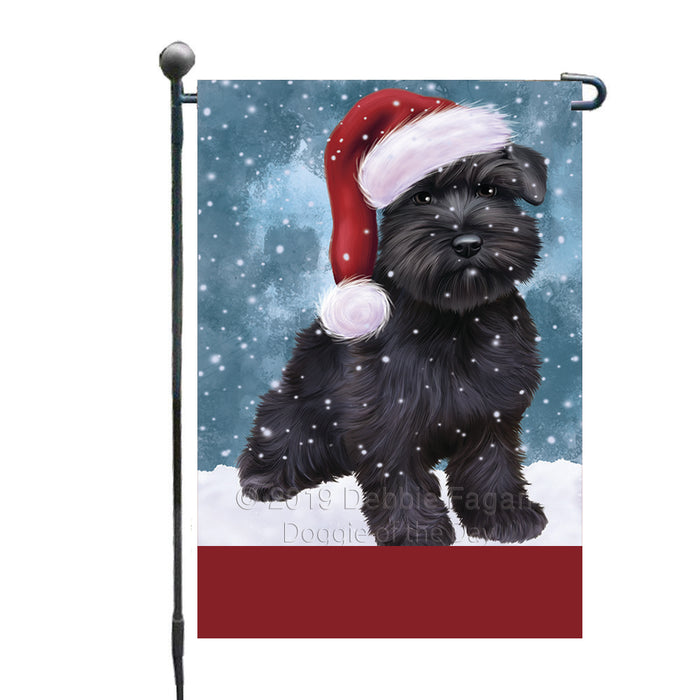 Personalized Let It Snow Happy Holidays Schnauzer Dog Custom Garden Flags GFLG-DOTD-A62434