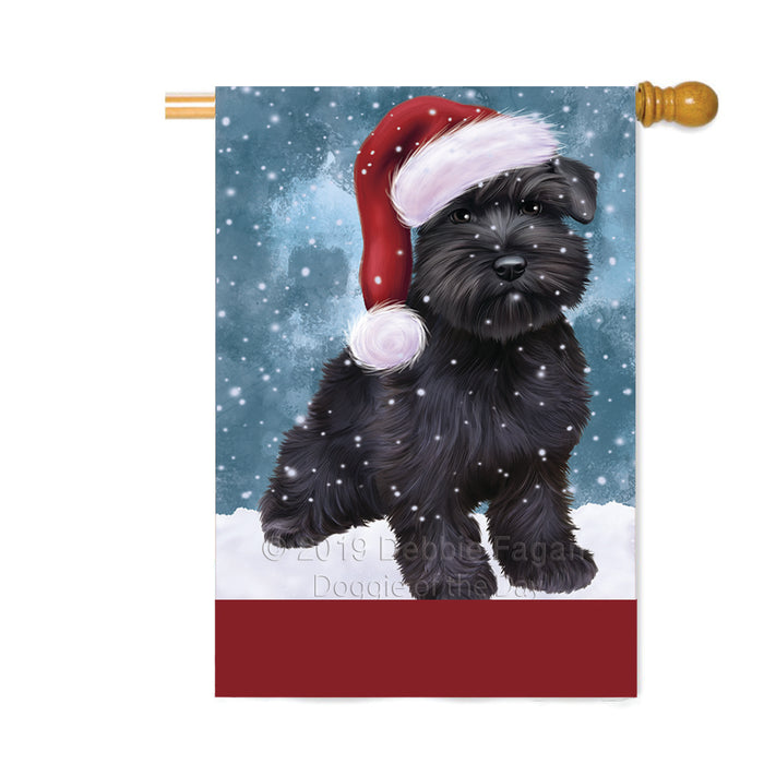 Personalized Let It Snow Happy Holidays Schnauzer Dog Custom House Flag FLG-DOTD-A62490