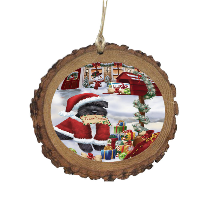 Schnauzer Dog Dear Santa Letter Christmas Holiday Mailbox Wooden Christmas Ornament WOR49079