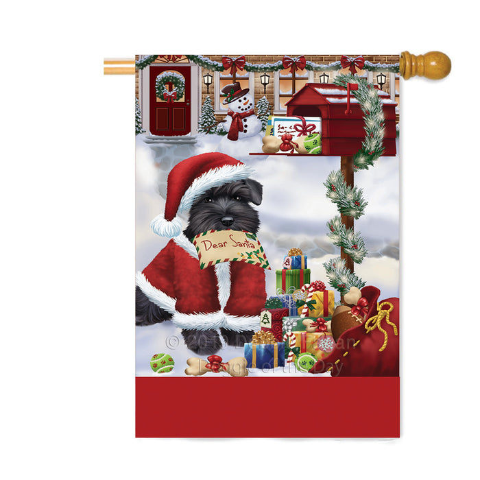 Personalized Happy Holidays Mailbox Schnauzer Dog Christmas Custom House Flag FLG-DOTD-A60023