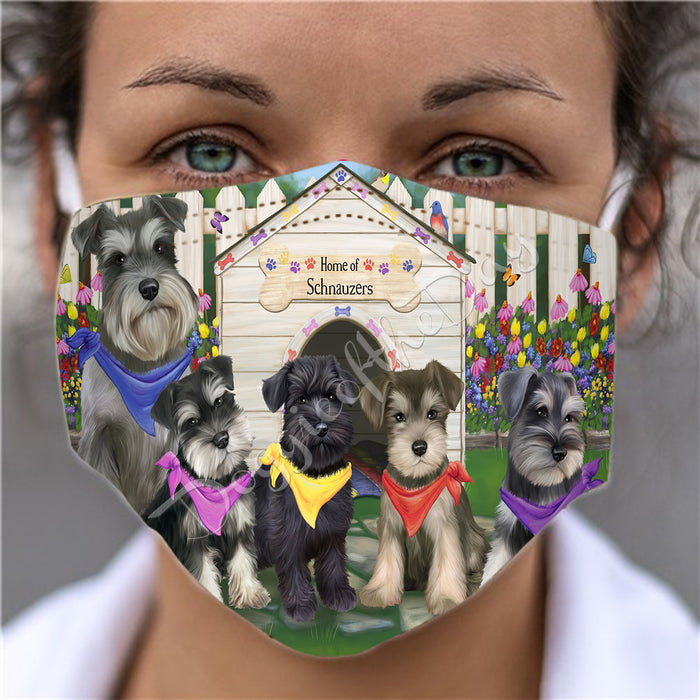Spring Dog House Schnauzer Dogs Face Mask FM48828