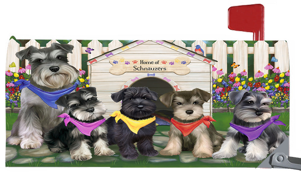 Spring Dog House Schnauzer Dogs Magnetic Mailbox Cover MBC48671