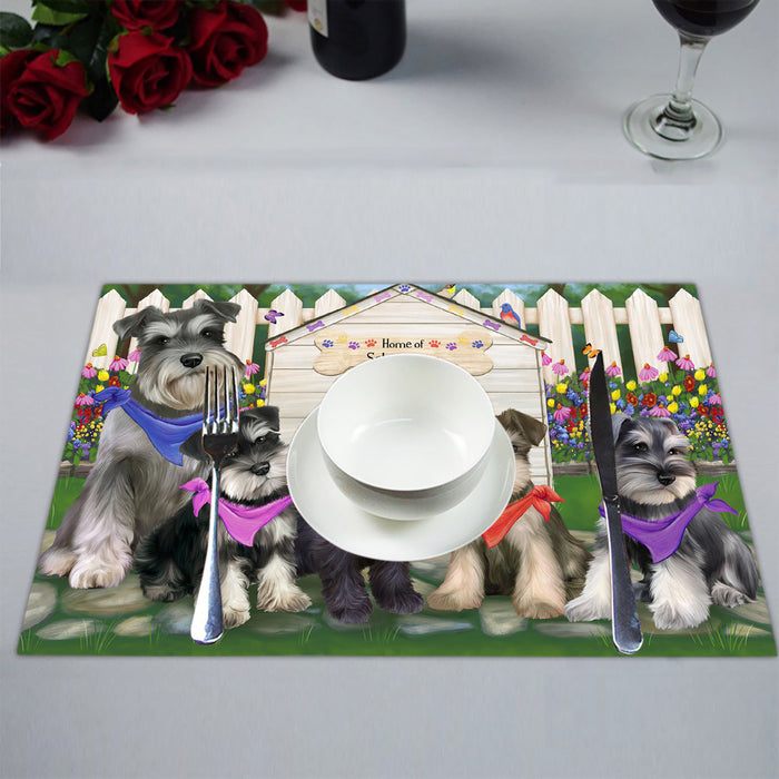 Spring Dog House Schnauzer Dogs Placemat