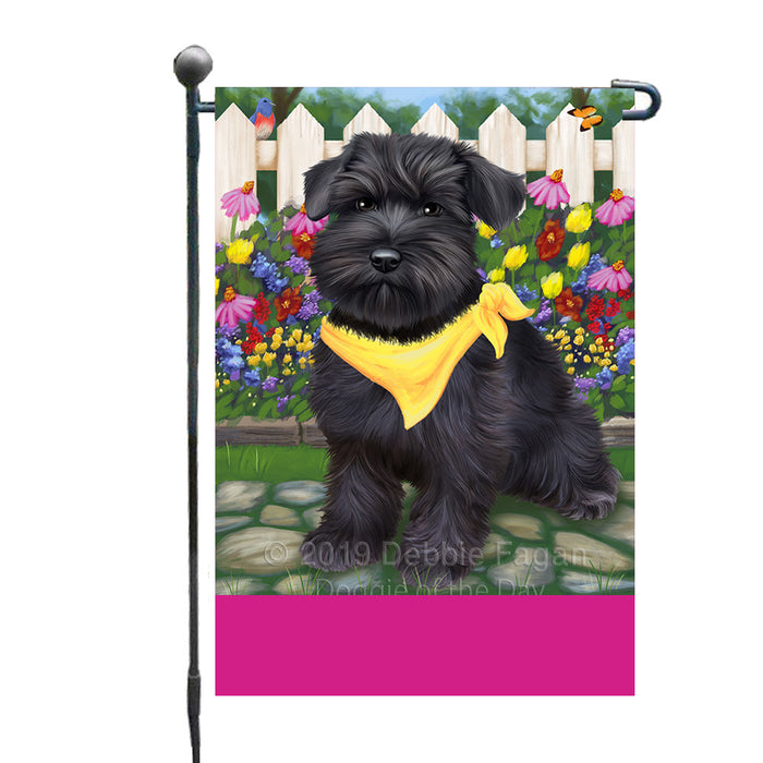 Personalized Spring Floral Schnauzer Dog Custom Garden Flags GFLG-DOTD-A62977