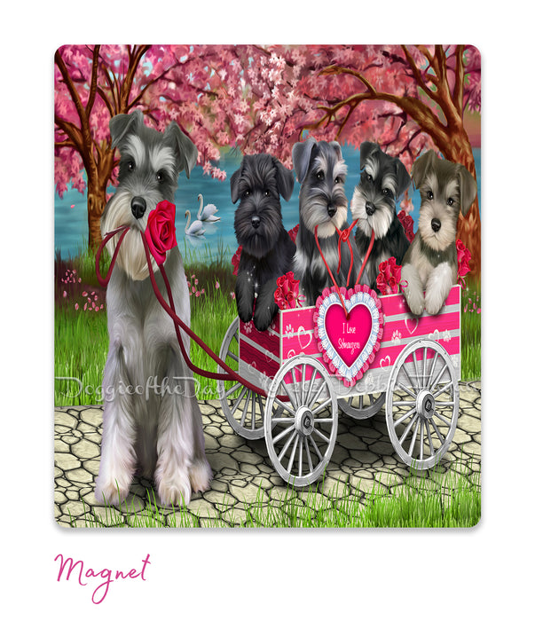 Mother's Day Gift Basket Schnauzer Dogs Blanket, Pillow, Coasters, Magnet, Coffee Mug and Ornament