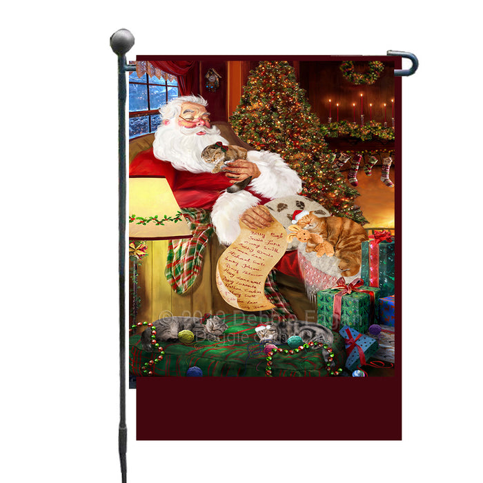 Personalized Scottish Fold Dogs and Puppies Sleeping with Santa Custom Garden Flags GFLG-DOTD-A62666