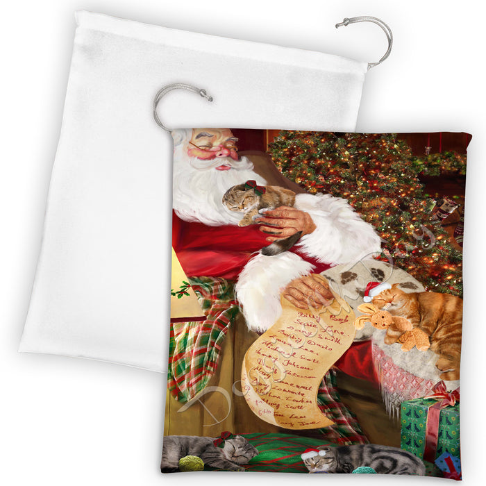 Santa Sleeping with Sheltie Dogs Drawstring Laundry or Gift Bag LGB48848