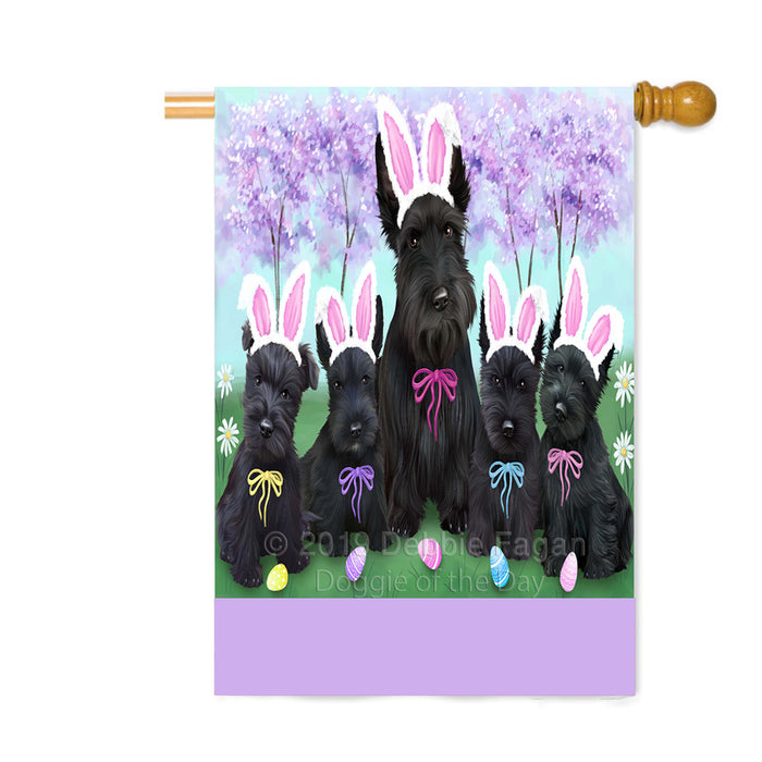 Personalized Easter Holiday Scottish Terrier Dogs Custom House Flag FLG-DOTD-A59049
