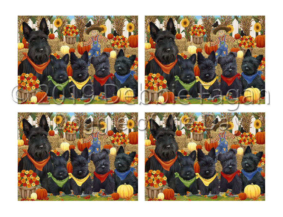 Fall Festive Harvest Time Gathering Scottish Terrier Dogs Placemat