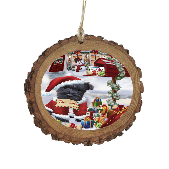 Scottish Terrier Dog Dear Santa Letter Christmas Holiday Mailbox Wooden Christmas Ornament WOR49080