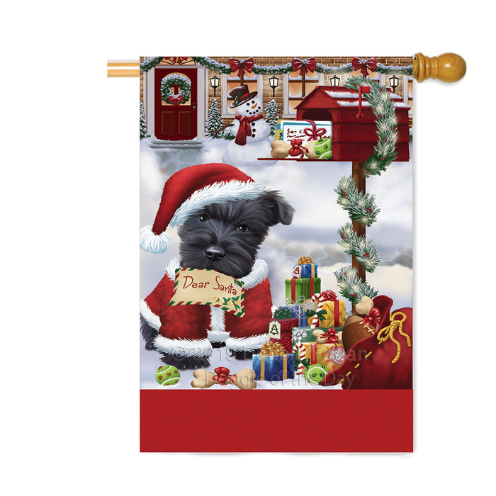 Personalized Happy Holidays Mailbox Scottish Terrier Dog Christmas Custom House Flag FLG-DOTD-A60024