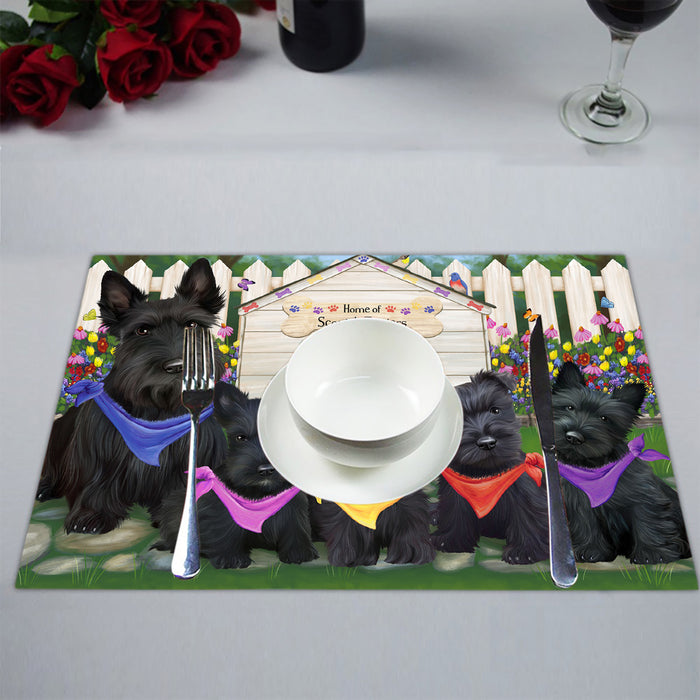 Spring Dog House Scottish Terrier Dogs Placemat