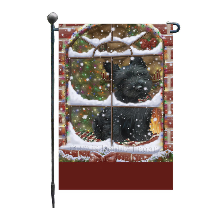Personalized Please Come Home For Christmas Scottish Terrier Dog Sitting In Window Custom Garden Flags GFLG-DOTD-A60200