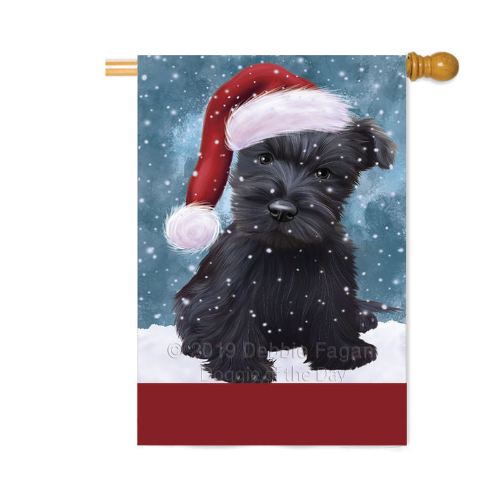 Personalized Let It Snow Happy Holidays Scottish Terrier Dog Custom House Flag FLG-DOTD-A62491