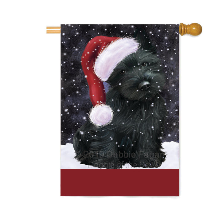 Personalized Let It Snow Happy Holidays Scottish Terrier Dog Custom House Flag FLG-DOTD-A62492