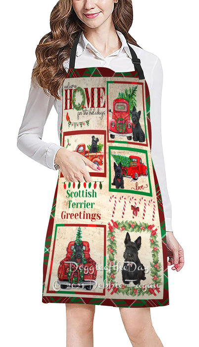 Welcome Home for Holidays Scottish Terrier Dogs Apron Apron48446