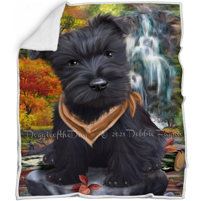Scenic Waterfall Scottish Terrier Dog Blanket BLNKT61113