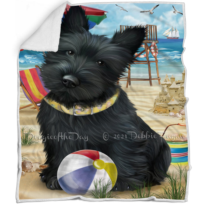 Pet Friendly Beach Scottish Terrier Dog Blanket BLNKT66360