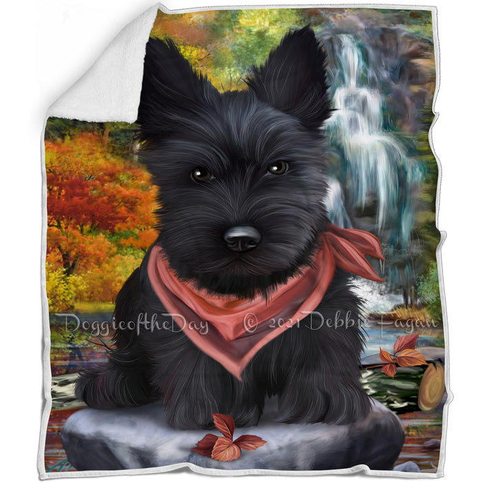 Scenic Waterfall Scottish Terrier Dog Blanket BLNKT61122