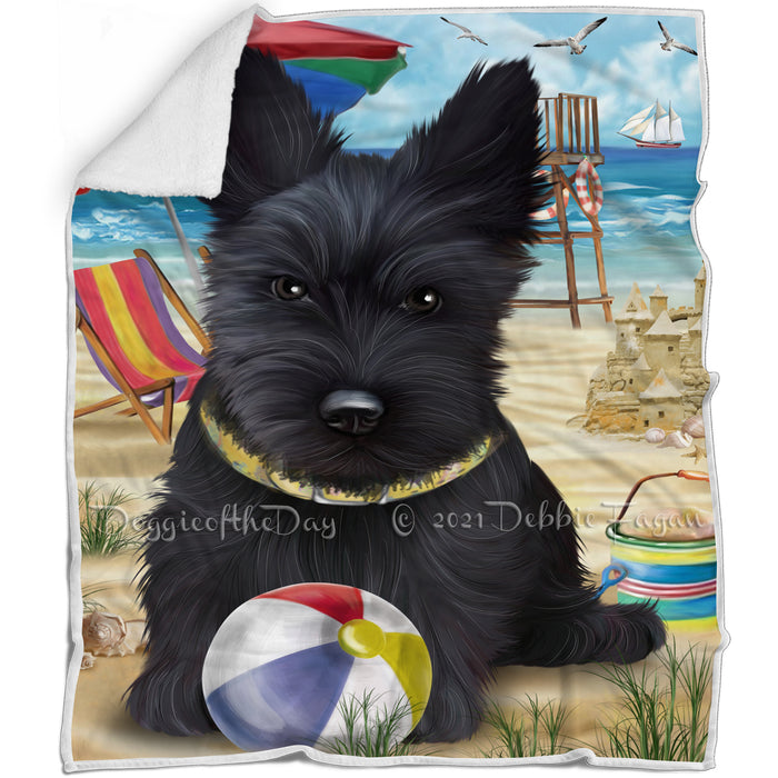 Pet Friendly Beach Scottish Terrier Dog Blanket BLNKT66378