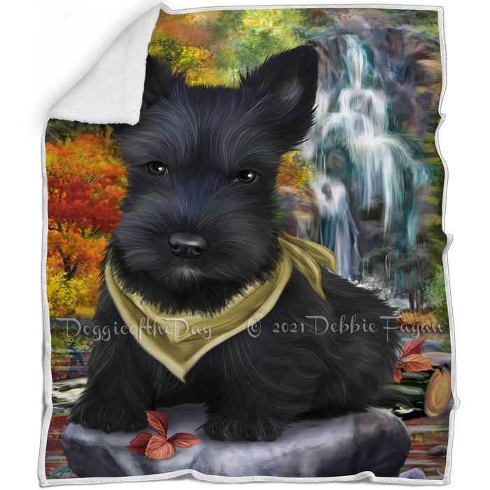 Scenic Waterfall Scottish Terrier Dog Blanket BLNKT61131