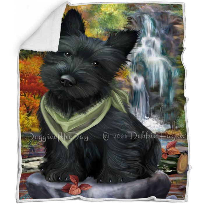 Scenic Waterfall Scottish Terrier Dog Blanket BLNKT61140