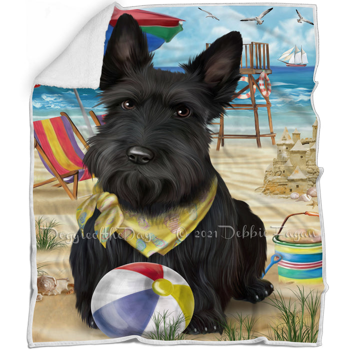 Pet Friendly Beach Scottish Terrier Dog Blanket BLNKT66396