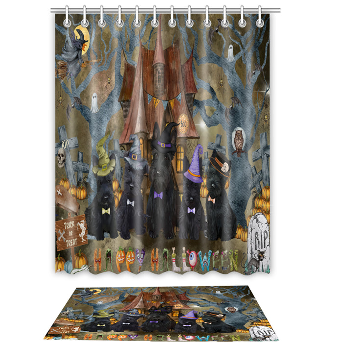 Scottish Terrier Shower Curtain with Bath Mat Set: Explore a Variety of Designs, Personalized, Custom, Curtains and Rug Bathroom Decor, Dog and Pet Lovers Gift