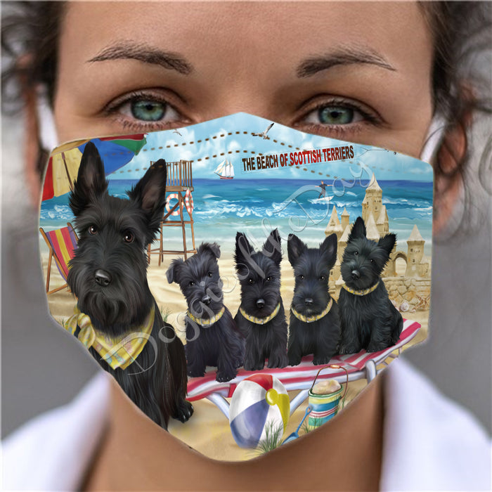 Pet Friendly Beach Scottish Terrier Dogs Face Mask FM49136