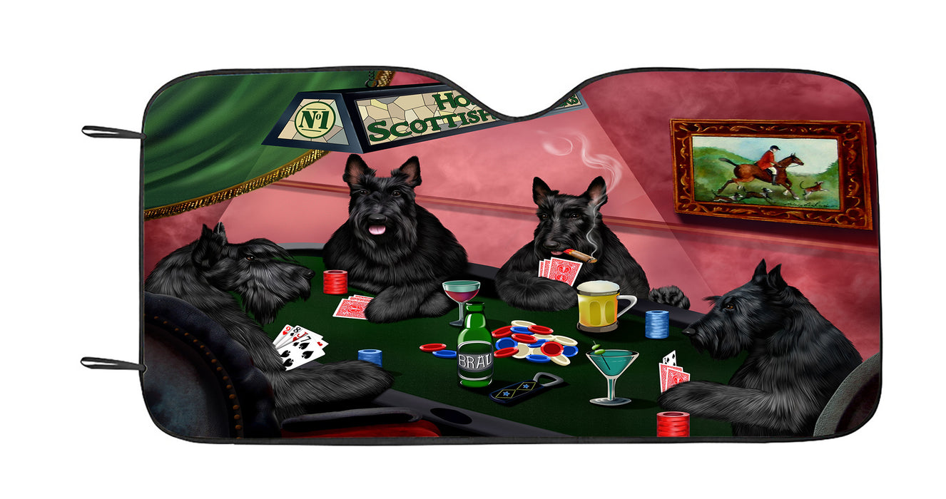 Home of  Scottish Terrier Dogs Playing Poker Car Sun Shade