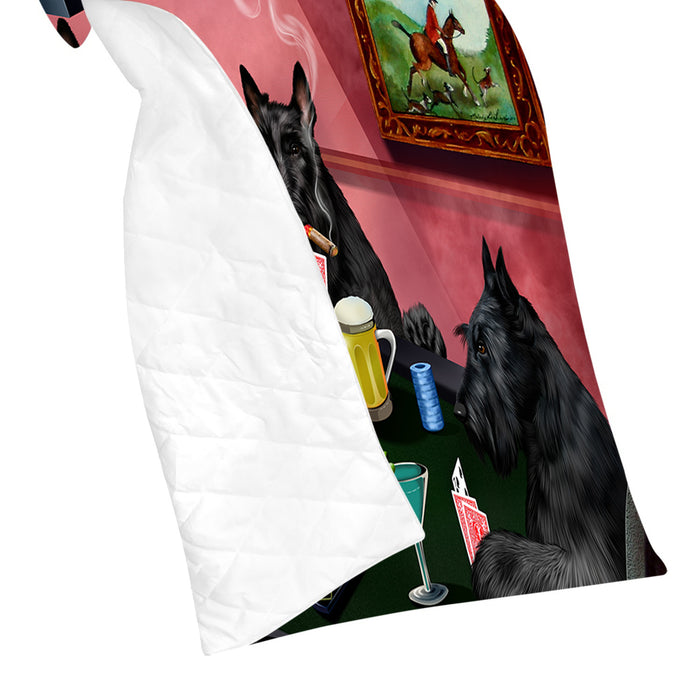 Home of  Scottish Terrier Dogs Playing Poker Quilt