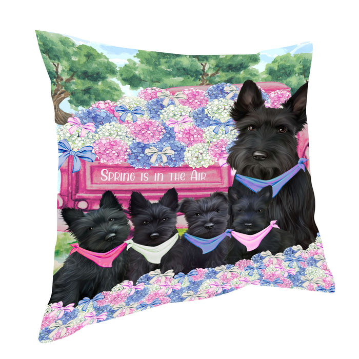Scottish Terrier Throw Pillow, Explore a Variety of Custom Designs, Personalized, Cushion for Sofa Couch Bed Pillows, Pet Gift for Dog Lovers