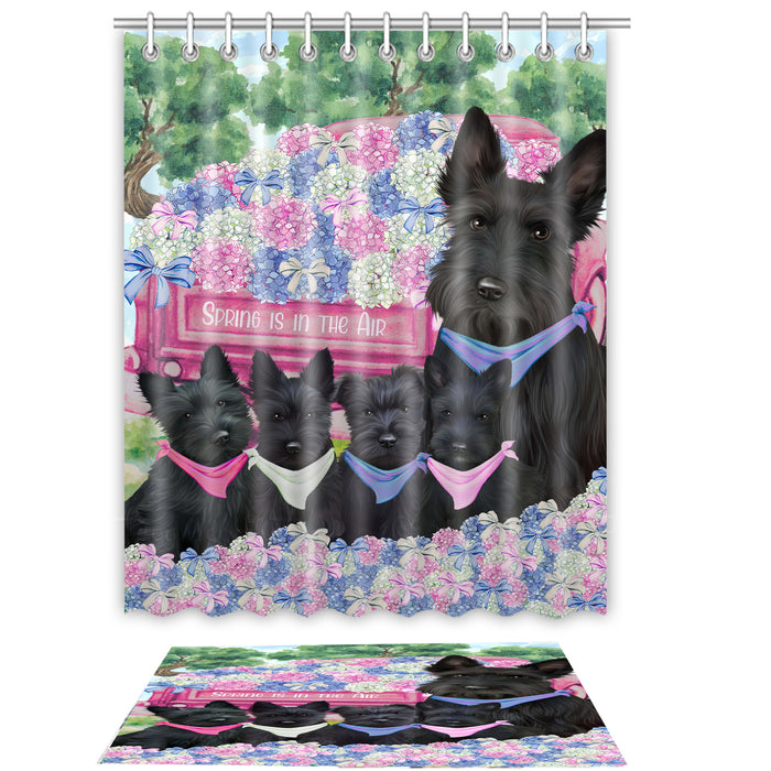 Scottish Terrier Shower Curtain with Bath Mat Set, Custom, Curtains and Rug Combo for Bathroom Decor, Personalized, Explore a Variety of Designs, Dog Lover's Gifts