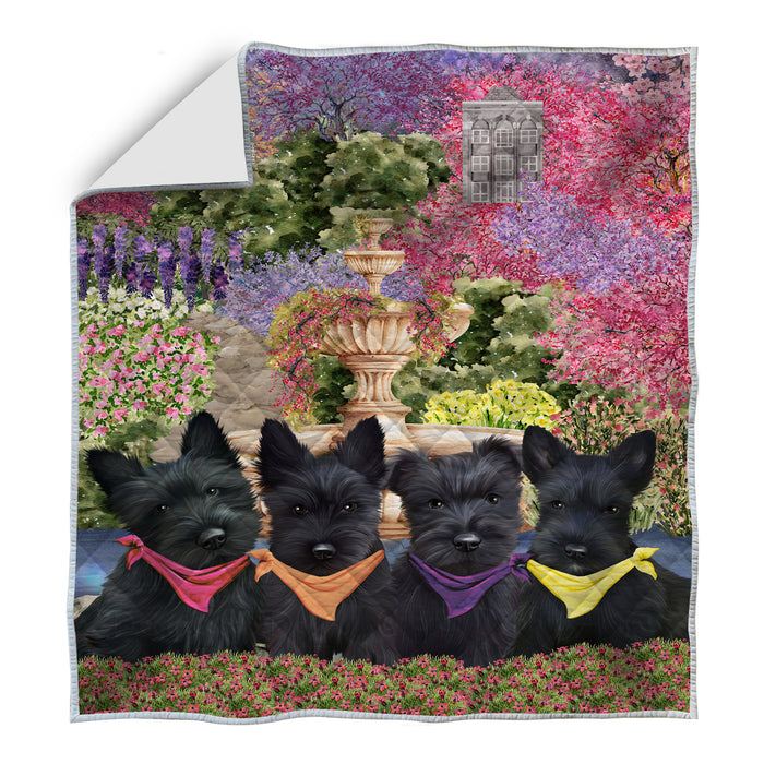 Scottish Terrier Bedding Quilt, Bedspread Coverlet Quilted, Explore a Variety of Designs, Custom, Personalized, Pet Gift for Dog Lovers