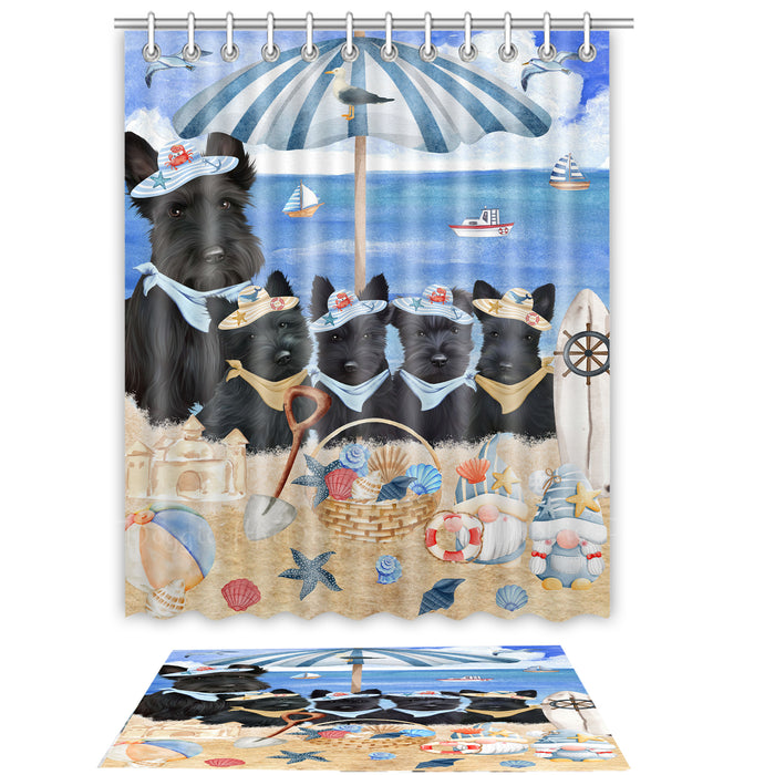 Scottish Terrier Shower Curtain with Bath Mat Combo: Curtains with hooks and Rug Set Bathroom Decor, Custom, Explore a Variety of Designs, Personalized, Pet Gift for Dog Lovers