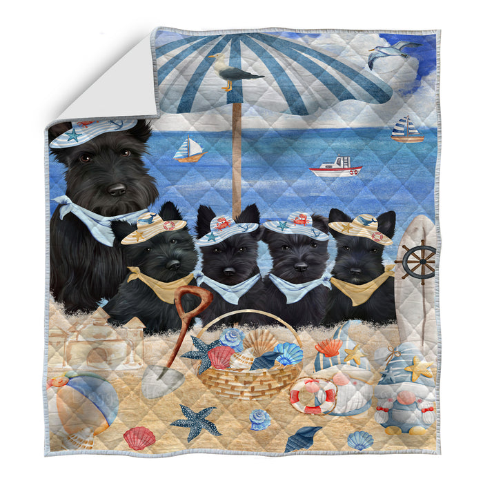 Scottish Terrier Bedspread Quilt, Bedding Coverlet Quilted, Explore a Variety of Designs, Personalized, Custom, Dog Gift for Pet Lovers