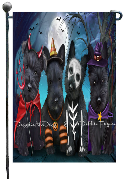 Happy Halloween Trick or Treat Scottish Terrier Dogs Garden Flags- Outdoor Double Sided Garden Yard Porch Lawn Spring Decorative Vertical Home Flags 12 1/2"w x 18"h