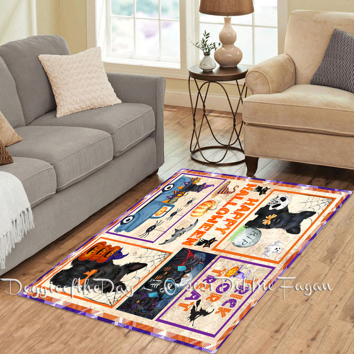 Happy Halloween Trick or Treat Scottish Terrier Dogs Polyester Living Room Carpet Area Rug ARUG65907