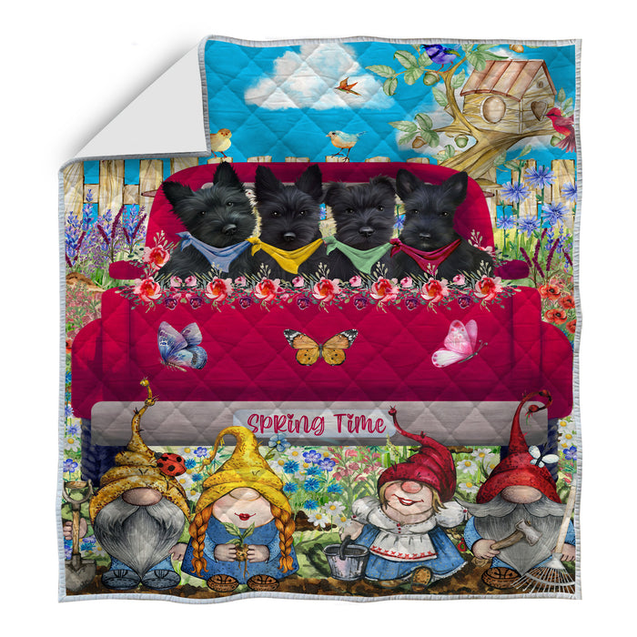 Scottish Terrier Bed Quilt, Explore a Variety of Designs, Personalized, Custom, Bedding Coverlet Quilted, Pet and Dog Lovers Gift