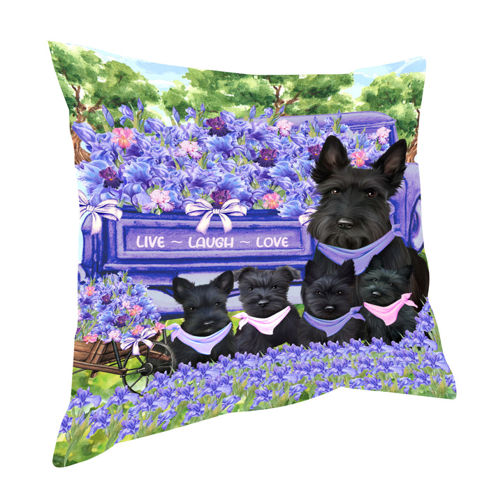 Scottish Terrier Throw Pillow, Explore a Variety of Custom Designs, Personalized, Cushion for Sofa Couch Bed Pillows, Pet Gift for Dog Lovers