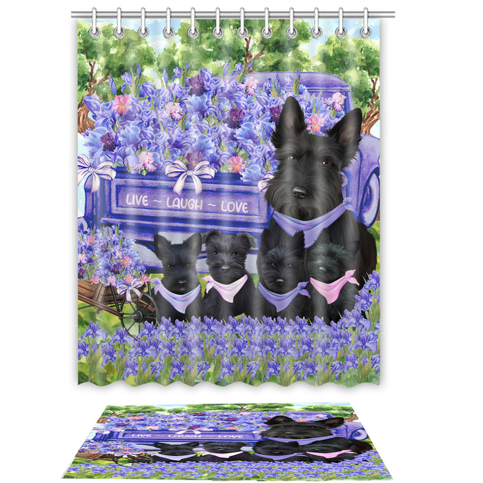Scottish Terrier Shower Curtain & Bath Mat Set - Explore a Variety of Custom Designs - Personalized Curtains with hooks and Rug for Bathroom Decor - Dog Gift for Pet Lovers