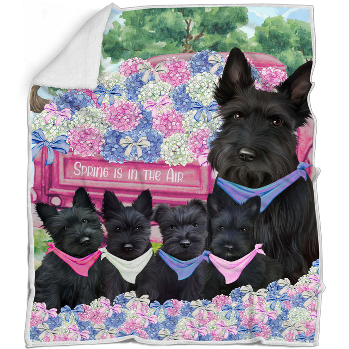 Scottish Terrier Blanket: Explore a Variety of Designs, Personalized, Custom Bed Blankets, Cozy Sherpa, Fleece and Woven, Dog Gift for Pet Lovers