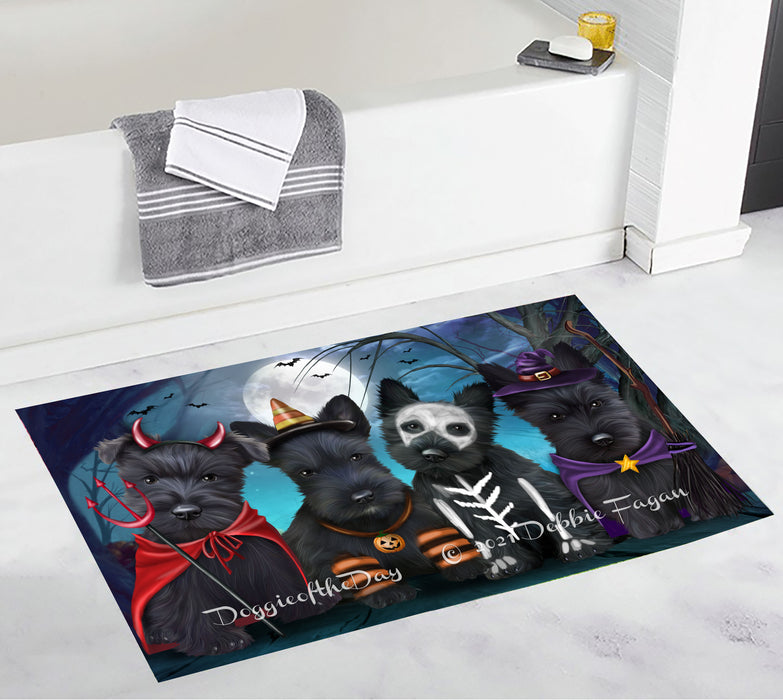 Happy Halloween Trick or Treat Scottish Terrier Dogs Bathroom Rugs with Non Slip Soft Bath Mat for Tub BRUG55003