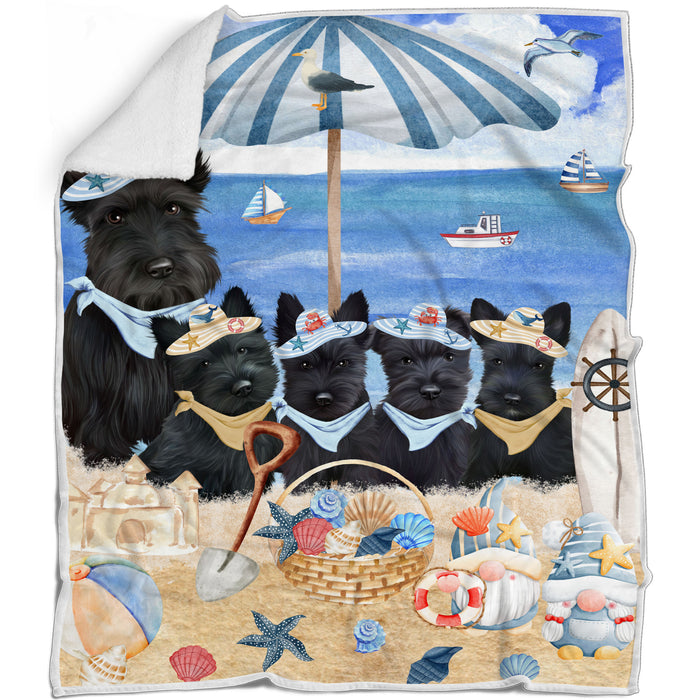 Scottish Terrier Bed Blanket, Explore a Variety of Designs, Custom, Soft and Cozy, Personalized, Throw Woven, Fleece and Sherpa, Gift for Pet and Dog Lovers