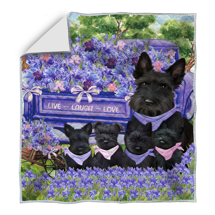 Scottish Terrier Quilt, Explore a Variety of Bedding Designs, Bedspread Quilted Coverlet, Custom, Personalized, Pet Gift for Dog Lovers
