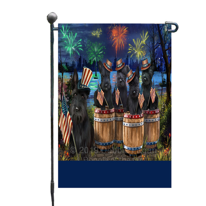 Personalized 4th of July Firework Scottish Terrier Dogs Custom Garden Flags GFLG-DOTD-A58070