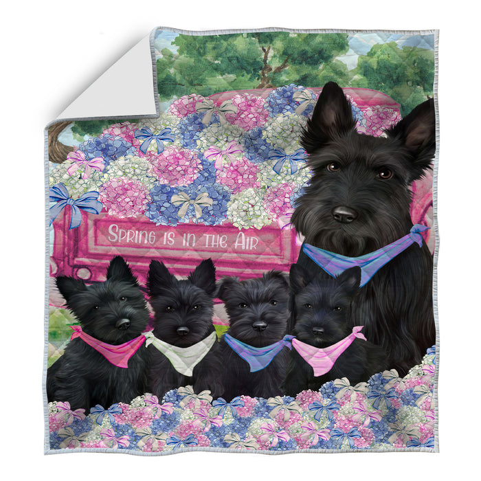 Scottish Terrier Bedding Quilt, Bedspread Coverlet Quilted, Explore a Variety of Designs, Custom, Personalized, Pet Gift for Dog Lovers